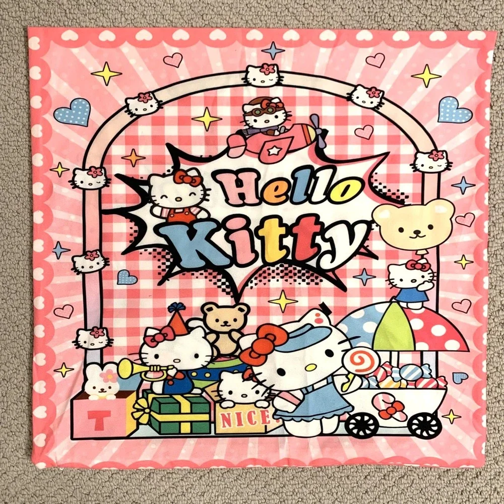 Hello Kitty Pillow Covers Lot of 3 Boho Kawaii Cushion Covers 18